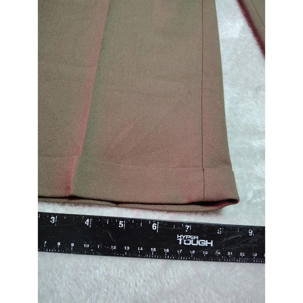 Slates Dress Pants Men 36/29.5 Brown Business Cuffed Pleated Classic Work